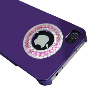 Eileen Circle Ring Series Diamond Electroplating Hard Case for iPhone 4 4S - Violet Purple
