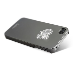 Eileen Hearts Lime Series Electroplating Diamante Case for iPhone 4 4S - Shadow Black