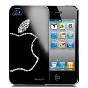 Sparkling Diamond Electroplating Case for iPhone 4 4S - Shadow Black