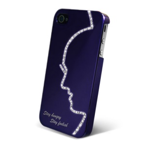 Eileen Hero Lime Series Rhinestone Hard Case for iPhone 4 4S - Violet Purple