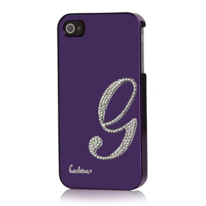 Eileen Lowercase G-Lime Series Electroplating Diamante Case for iPhone 4 4S - Violet Purple