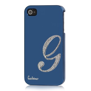 Eileen Lowercase G-Lime Series Electroplating Diamante Case for iPhone 4 4S - Capri Blue