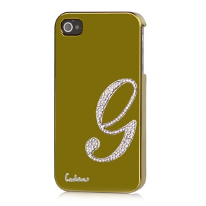 Eileen Lowercase G-Lime Series Electroplating Diamante Case for iPhone 4 4S - Gold