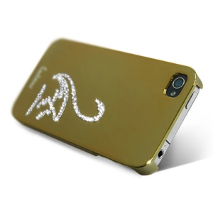 Eileen Swan Lime Series Rhinestone Electroplating Case Cover for iPhone 4 4S - Gold
