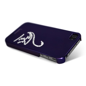 Eileen Swan Lime Series Rhinestone Electroplating Case Cover for iPhone 4 4S - Violet Purple