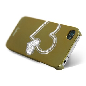 Eileen Big Heart Lime Series Swarovski Diamond Case for iPhone 4 4S - Gold