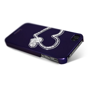Eileen Big Heart Lime Series Swarovski Diamond Case for iPhone 4 4S - Violet Purple