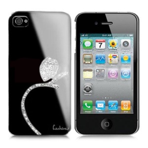 Eileen Brandy Lime Series Swarovski Rhinestone Case for iPhone 4 4S - Shadow Black