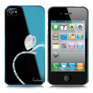 Eileen Brandy Lime Series Swarovski Rhinestone Case for iPhone 4 4S - Capri Blue