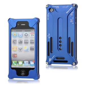 Transformer Metal Bumper Case for iPhone 4 4S - Dark Blue