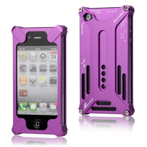 Transformer Metal Bumper Case for iPhone 4 4S - Purple