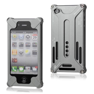 Transformer Metal Bumper Case for iPhone 4 4S - Grey