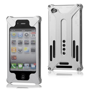 Transformer Metal Bumper Case for iPhone 4 4S - Silver