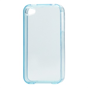 Glossy TPU Gel Case for iPhone 4 4S - Translucent Blue