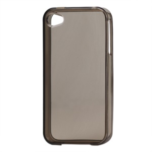 Glossy TPU Gel Case for iPhone 4 4S - Translucent Grey