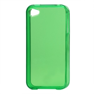 Glossy TPU Gel Case for iPhone 4 4S - Translucent Green