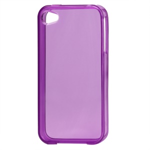 Glossy TPU Gel Case for iPhone 4 4S - Translucent Purple