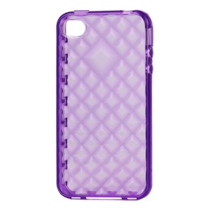 Water Cube TPU Gel Case for iPhone 4 4S - Translucent Purple