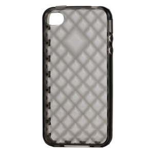 Water Cube TPU Gel Case for iPhone 4 4S - Translucent Grey