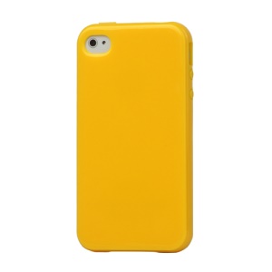 Lustrous TPU Case for iPhone 4 CDMA iPhone 4S - Yellow