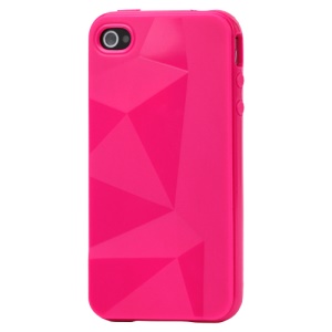 Stylish Three-dimensional TPU Gel Case for iPhone 4 4S - Rose
