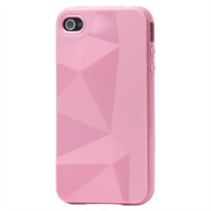 Stylish Three-dimensional TPU Gel Case for iPhone 4 4S - Pink