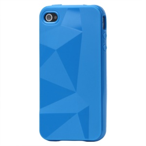 Stylish Three-dimensional TPU Gel Case for iPhone 4 4S - Blue