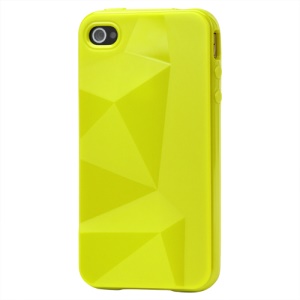 Stylish Three-dimensional TPU Gel Case for iPhone 4 4S - Sulfur Yellow