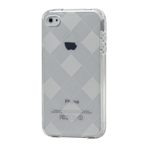 Clear Grid TPU Gel Case for iPhone 4 4S - Transparent