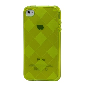 Clear Grid TPU Gel Case for iPhone 4 4S - Yellow