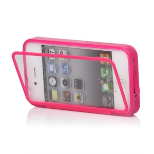 Folio Style iPhone 4 4S TPU Case Cover Front and Back - Rose