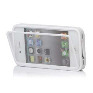 Folio Style iPhone 4 4S TPU Case Cover Front and Back - White