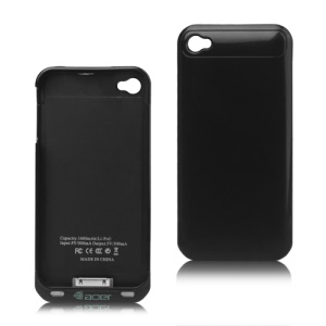 1600mAh External Backup Battery Charger Case with FM Transmitter for iPhone 4 4S - Black