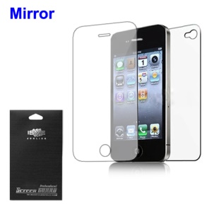 Mirror Front+Back Screen Cover Shield Protector for iPhone 4 4S