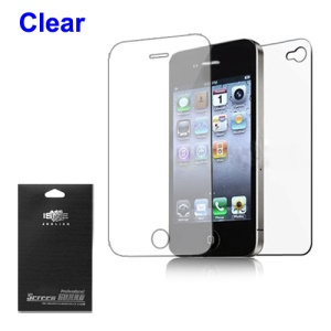 Clear Full Body Screen Protector Guard Front + Back for iPhone 4 4S