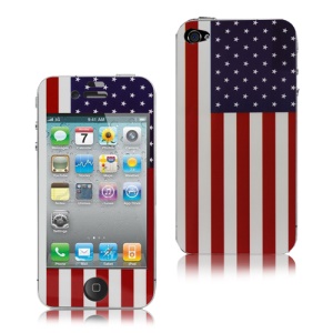American Flag Decal Skin Sticker Cover for iPhone 4 4S