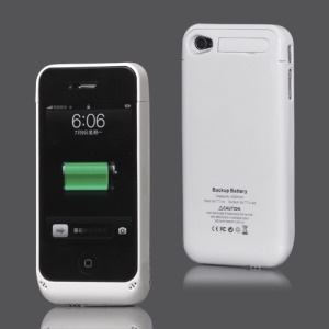 Glossy Sliding iPhone 4 4S Backup Battery Charger Case with Stand 1500mAh