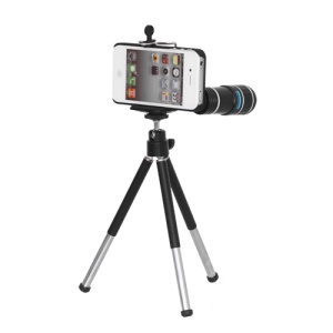 12X Optical Zoom Telephoto Telescope Camera Lens with Tripod Stand for iPhone 4 4S