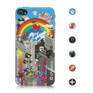 Rainbow Soft Foam Pad Skin Sticker for iPhone 4 4S