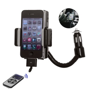 FM Radio Transmitter Car Charger with Controller for iPhone 4 4S 3G 3GS iPod