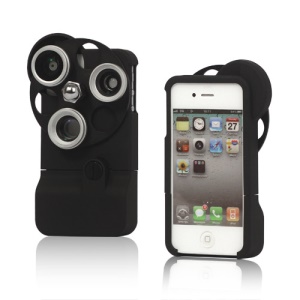 3-in-1 Fish Eye + Wide Angle + Macro Lens Hard Case iPhone 4S 4