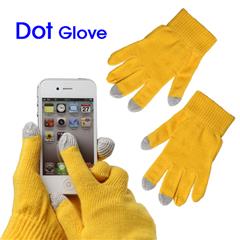 Unisex Capacitive Touch Screen Knit Gloves for iPhone 4S iPad 2 Samsung etc - Yellow