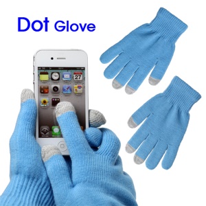 Unisex Capacitive Touch Screen Knit Gloves for iPhone 4S iPad 2 Samsung etc - Blue