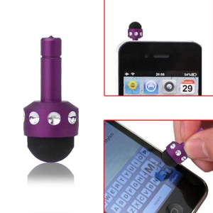 Smallest 3.5mm Plug Shiny Soft Touch Stylus Pen for Capacitive Touchscreen - Purple