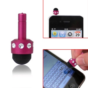 Smallest 3.5mm Plug Shiny Soft Touch Stylus Pen for Capacitive Touchscreen - Rose