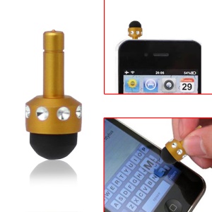 Smallest 3.5mm Plug Shiny Soft Touch Stylus Pen for Capacitive Touchscreen - Daffodil Yellow