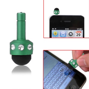 Smallest 3.5mm Plug Shiny Soft Touch Stylus Pen for Capacitive Touchscreen - Green