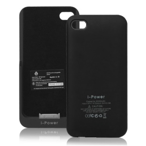 2200mAh Rubberized External Battery Charger Case for iPhone 4 4S ipower