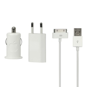 Original Car Home USB Charger Kit for Apple iPhone 4S 4 3GS 3G iPod - EU Plug