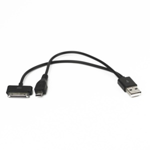 2 in 1 Micro USB Charger Cable for iPhone 4S 4 3GS 3G iPod etc
